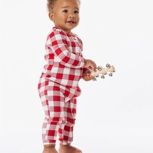 NWT Tencel Pottery Barn Red and White Christmas Plaid Checkered Nursery Pajama